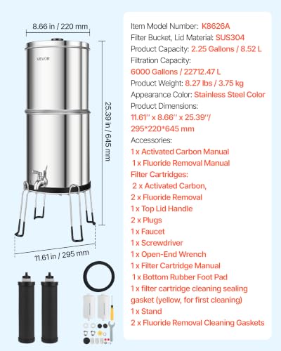 Gravity fed Water Filter System