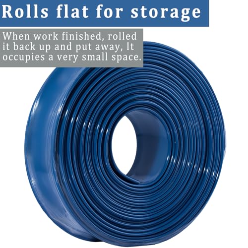 Pool Backwash Hose 2 inch × 100 ft Water Discharge Pipe Lay Flat Tubing (100 Foot)