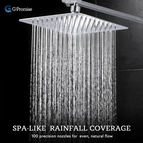 All Metal 8" Rain Shower Head with Handheld for Bathroom Upgrade