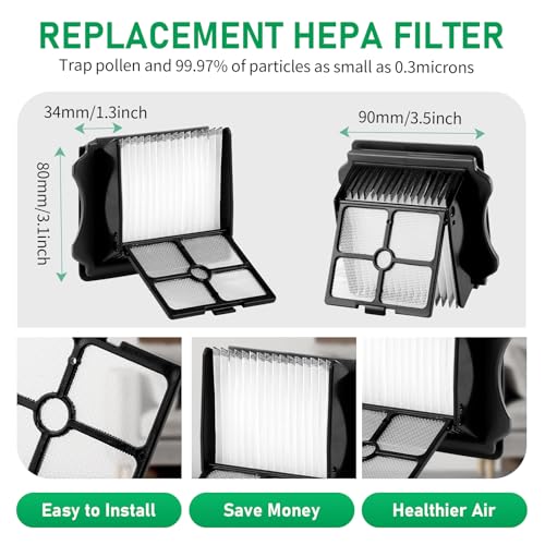Repalcement Brush Roller & HEPA Filters Kit for Tineco S3 (6 Count)