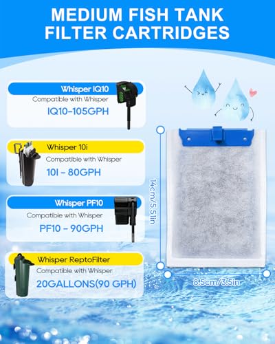 16Pcs Upgraded Medium Cartridges Compatible with Tetra Whisper 10i (16 Count)