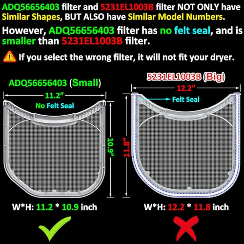 ADQ56656403 Lint Filter Replacement for LG Dryers & WashTowers