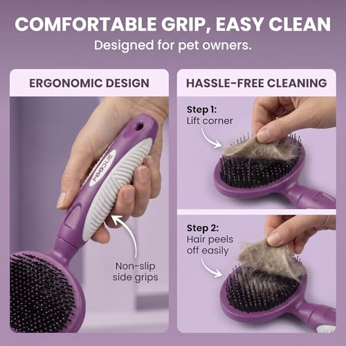 Round Bristle Pet Brush for Dogs and Cats