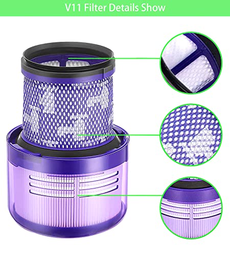 V11 Animal Filter Replacement Compatible with Dyson V11 Torque Drive V11 Animal V11 Complete V11 Extra V15 Detect Vacuums (3 Count)
