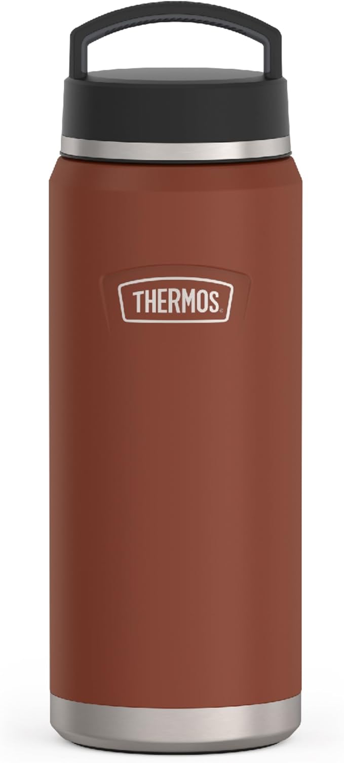 THERMOS ICON SERIES Water Bottle with Screw Top Lid - 40 Ounce, Saddle - Stainless Steel Vacuum Insulated Water Bottle with Lid