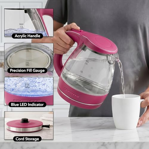 1.5L Glass Electric Kettle Water Boiler
