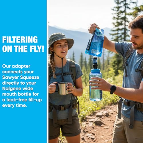 Nalgene Wide Mouth Compatible Water Filter Adapter for Sawyer Squeeze