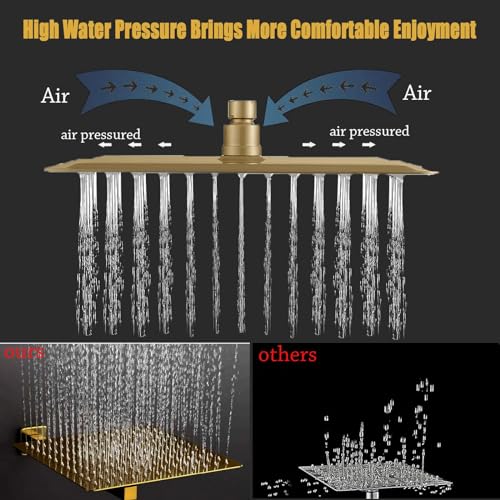 Shower Head 10" High Pressure Rain shower head with Handheld Spray Combo