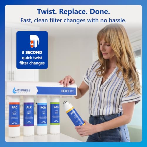 ROELITE9, 9-Stage Under Sink RO System, Alkaline, Quick Twist