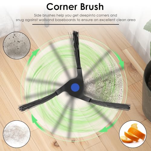 10 Pieces) Side Brushes Replacement Parts Compatible with ECOVACS DEEBOT X2 Omni / X2 Pro / X2, Robotic Vacuum Replacement Side Brush Accessory Kit (10 Count)