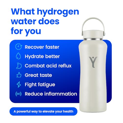 DYLN Hydrogen Water Bottle 40 oz Black Stainless Steel Alkaline Water