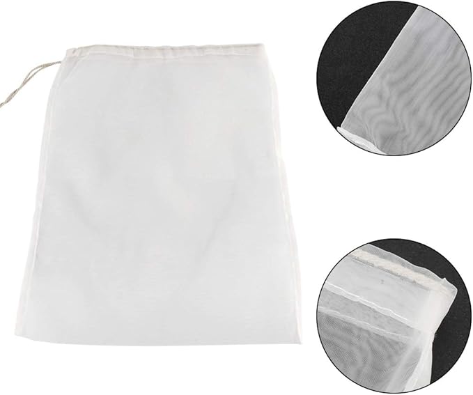 Yctze Reusable 100 Mesh Food Grade Filter Bag, Ideal for Home Brew Beer And Wine Making, 400 Micron Perfect for Bars, Restaurants, Featuring Straining, Brewing And Milk Nut Sieve