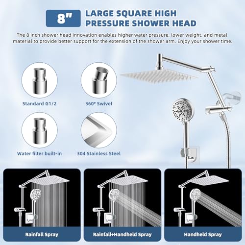 Metal Rain Shower Head with Handheld