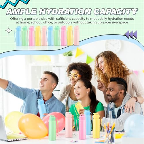 50 Pieces Reusable Plastic Water Bottles Bulk (50 Count)