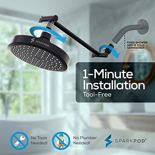 6" Round Rain Shower Head with 11" Shower Arm