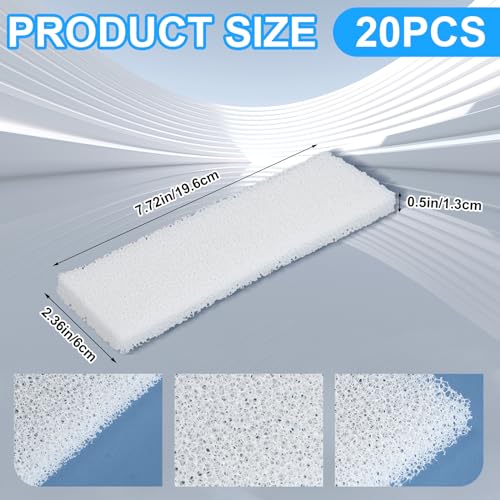 20 Pcs Filter Pad Compatible with Fluval U3 Underwater Sponge Aquarium Filter Media Replacement Accessories Compatible for Aquarium