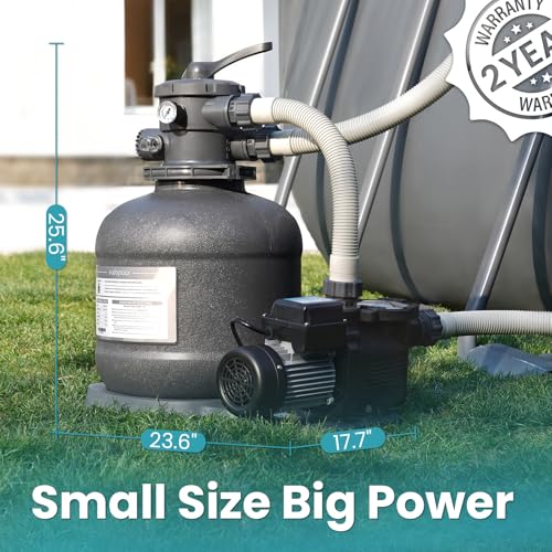 15" Sand Filter Pump for Above Ground Pool with Timer