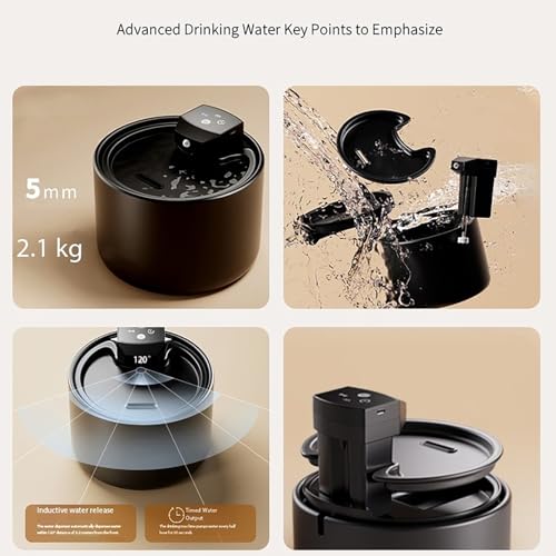 Cordless Ceramic Cat Water Fountain 101.45oz (101.45 Fl Oz)
