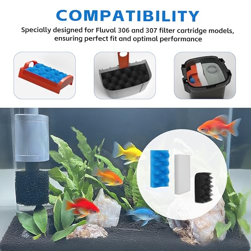 12Pcs Canister Filter Media for Fluval 306 (12 Count)