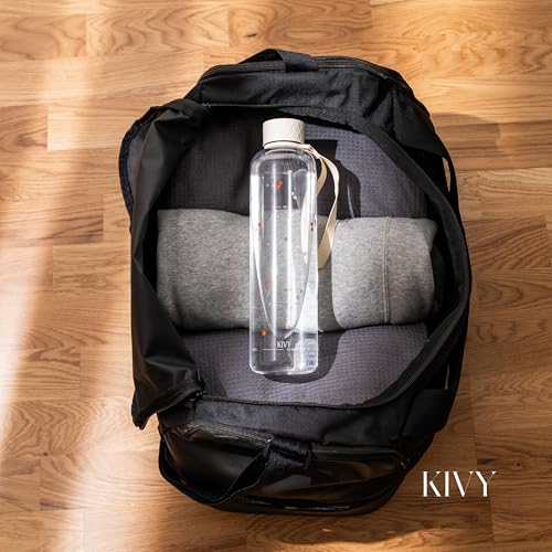 Clear water bottle 32oz [Lightweight & Shatterproof] Fits Backpack & Cupholder for Travel