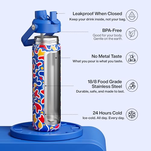 Insulated Water Bottle with Straw Stainless Steel Water Bottle