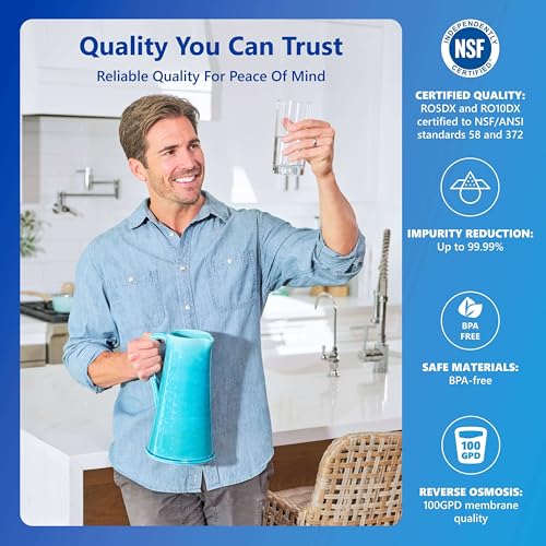 ROUV10MBN, 6-Stage RO Water Filter System, UV Filter, 100 GPD