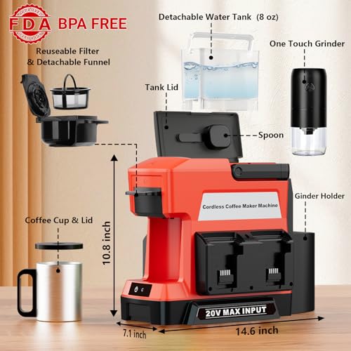Cordless Coffee Maker for Milwaukee 18V Battery