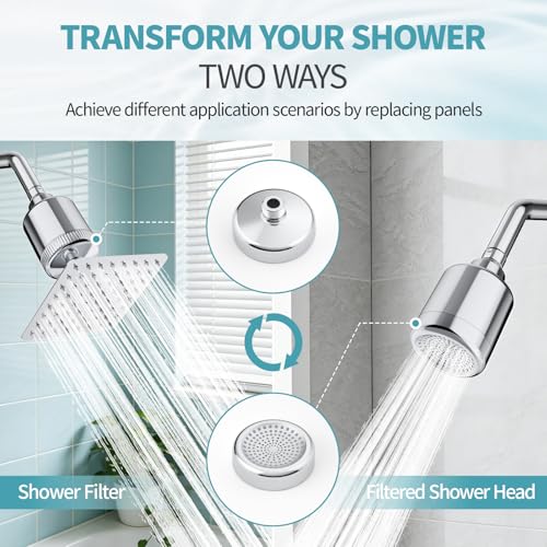 2 in 1 Shower Filter and Filtered Shower Head for Hard Water