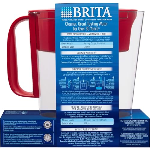 Water Filter Pitcher for Tap and Drinking Water with 1 Standard Filter