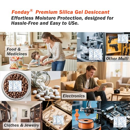 2 Gram 1000 Packets Fonday Food Grade Silica Gel Desiccant Packs (1000 Count)