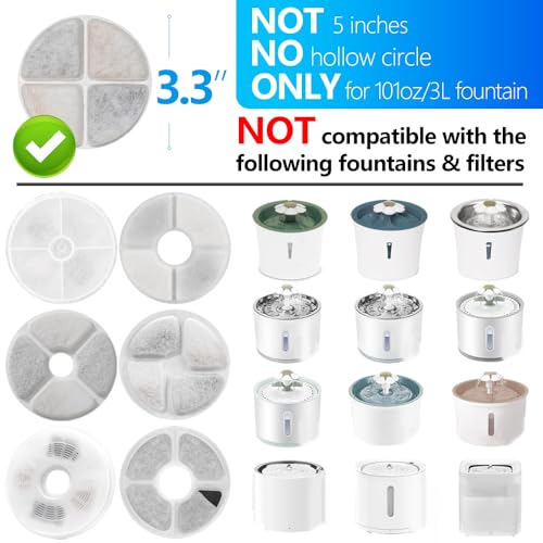 12 Pack Cat Water Fountain Filters (12 Count)