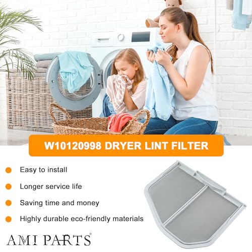 2 Pack W10120998 Dryer Lint Screen Filter Replacement Part (2 Count)