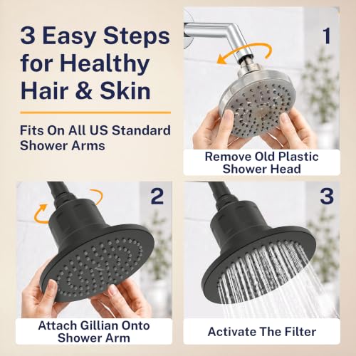 Gillian Filtered Shower Head for Hard Water