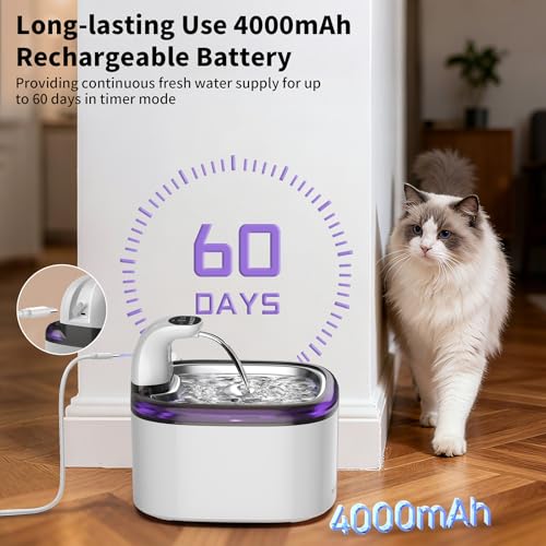 Cat Water Fountain Cordless 118oz