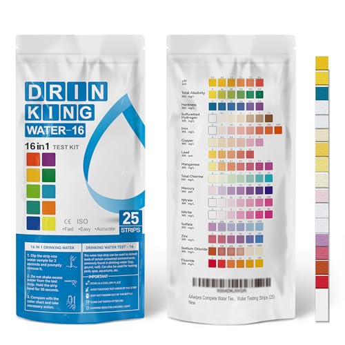 Complete Water Testing Kits for Drinking Water 25 Strips Bag Pack 16 in Well (25 Count)