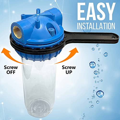 10 Inches Transparent Standard Whole House Water Filter System with Presser Relief Valve