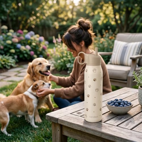 Dog Stainless Steel Water Bottle with Twist Lid 20oz