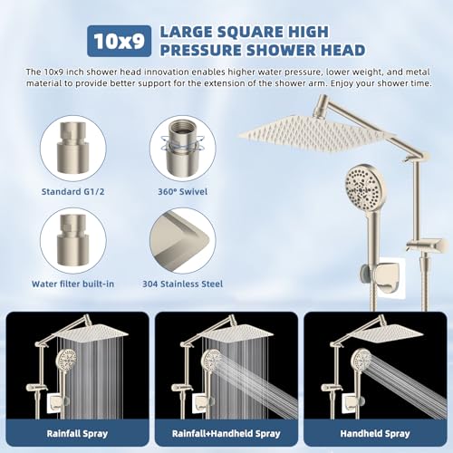 Metal Rain Shower Head with Handheld