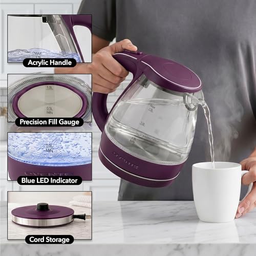 1.5L Glass Electric Kettle Water Boiler