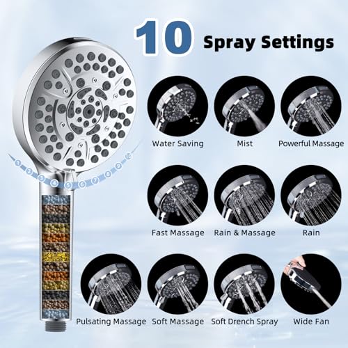 Metal Rain Filtered Shower Head with Handheld