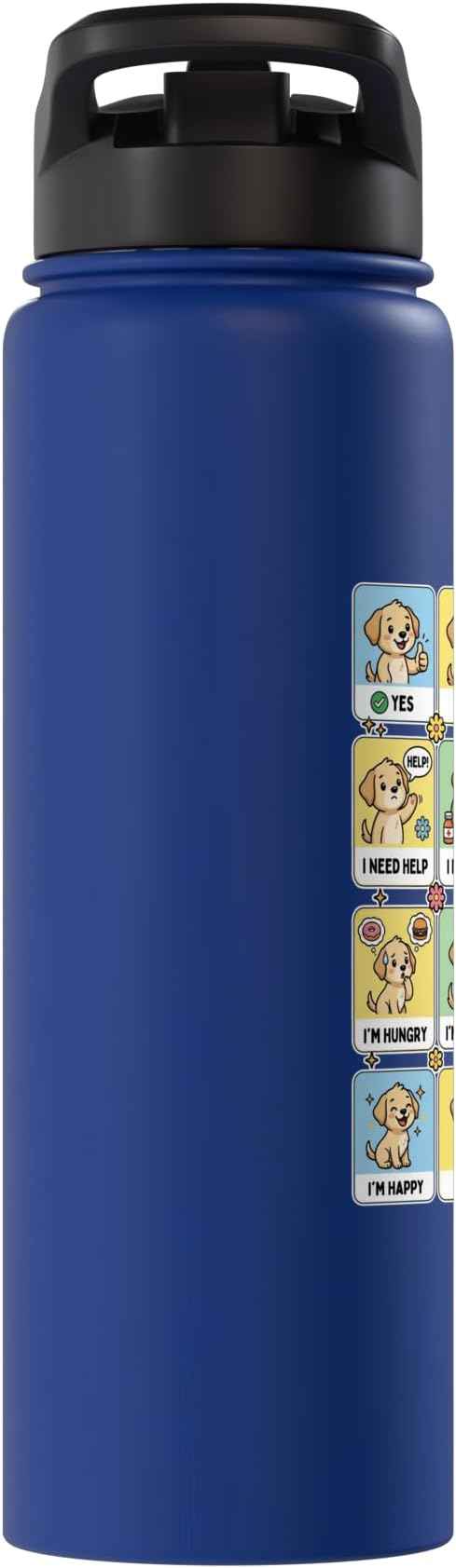 Autism ACC Communication Dog Lovers Kids Cute Autistic Stainless Steel Insulated Water Bottle