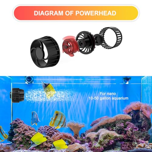 1050GPH Aquarium Wave Maker with Controller Mini DC12V 6W Powerhead with Magnetic Mounting