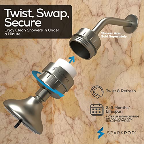 23 Stage Filtered Shower Head with 3 Spray Settings
