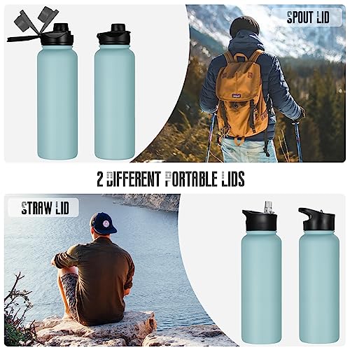40 oz Insulated Water Bottle with Straw