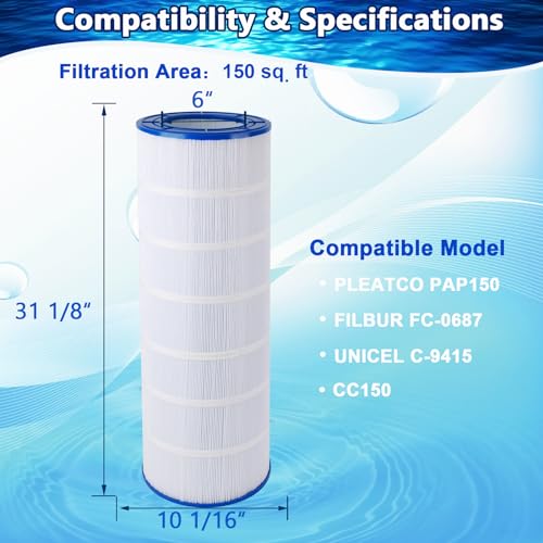 CC150 Pool Filter Cartridge Fits Pentair CC150