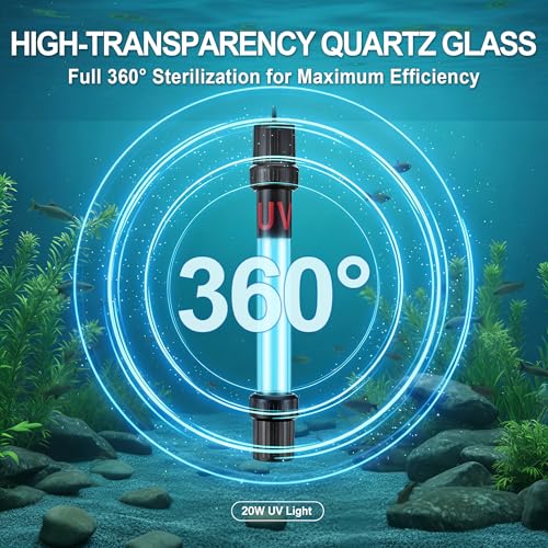 20W UV Pond Clarifier for Koi Pond Aquarium and Fish Tank