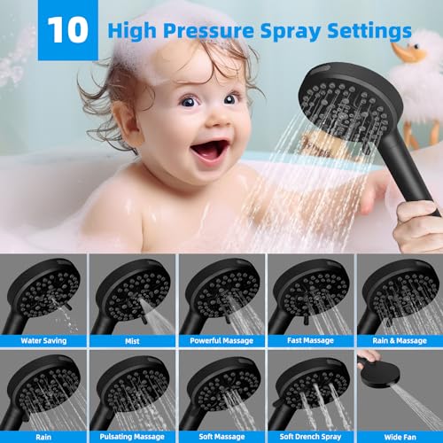 All Metal 12'' Dual Filtered Rainfall Shower Head Combo
