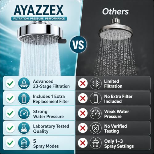 Filtered Shower Head with 2 Filter Cartridges