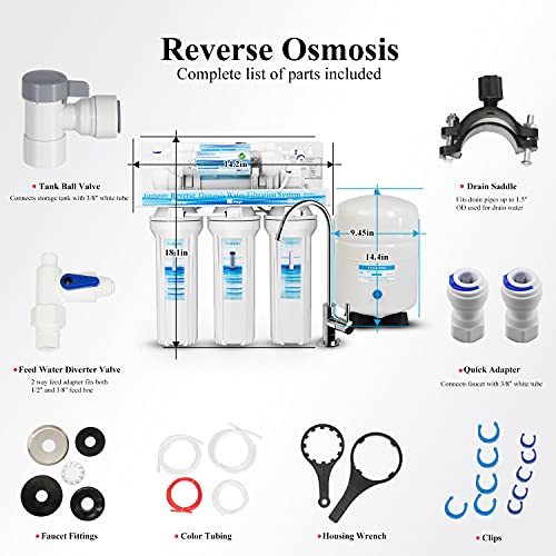 6 Stage Reverse Osmosis RO Drinking Water Filter System