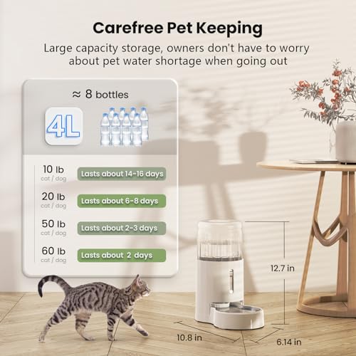 4L Pet Water Dispenser Without Electricity Unplugged Automatic